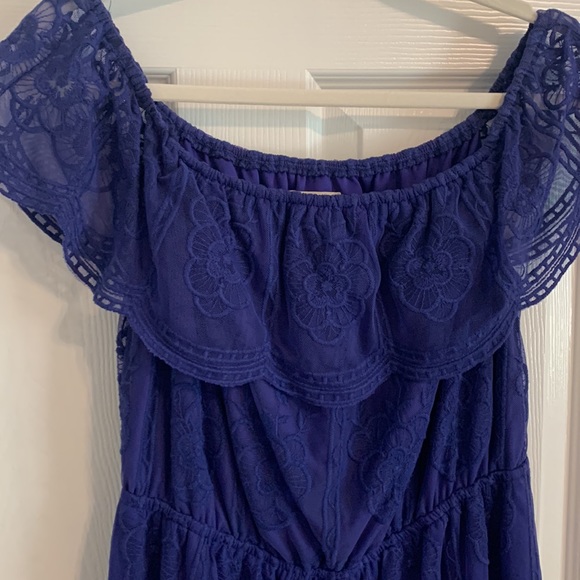 💠NWT Lace overlay Alter’d State romper - royal/purple - Picture 2 of 7